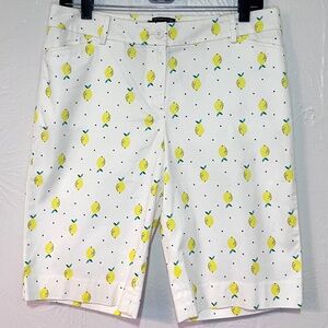 NWT Talbots Lemon Pattern Bermuda Shorts Size 4